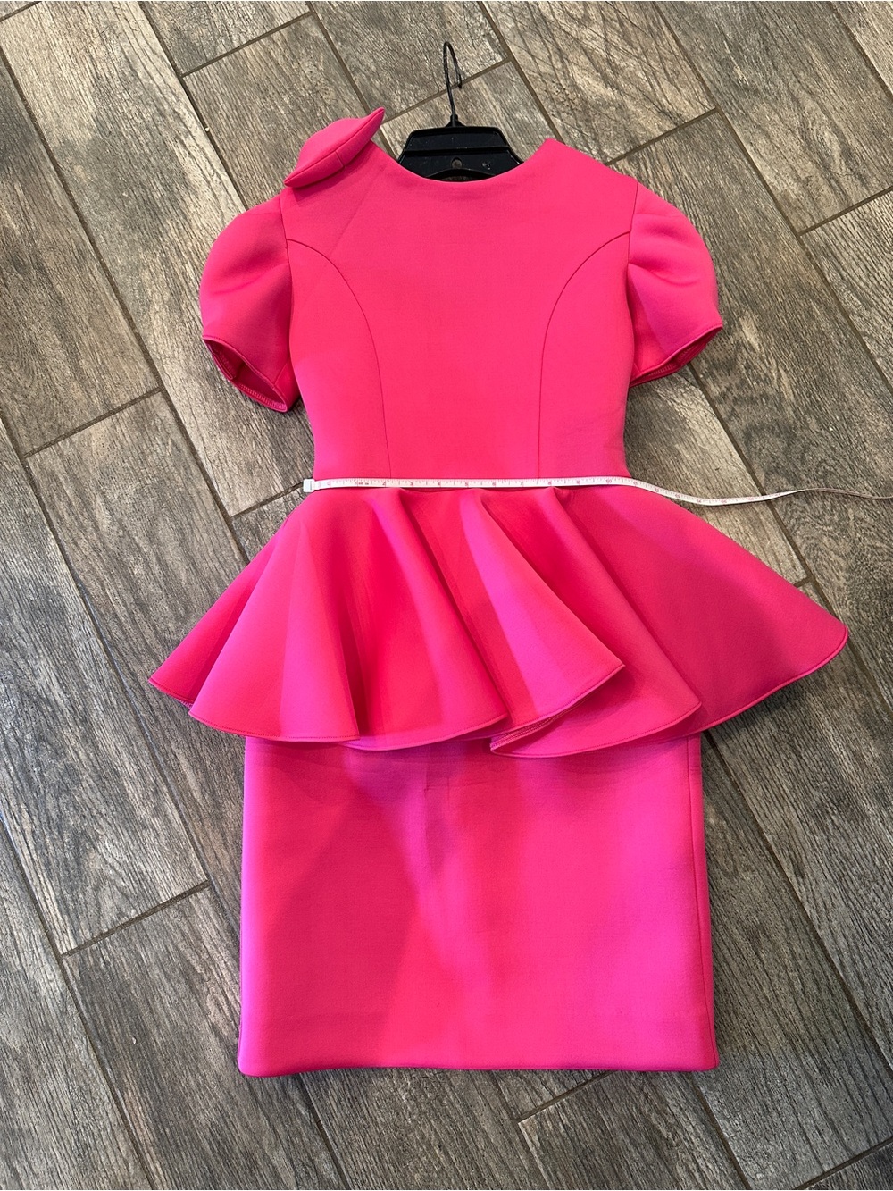 Girls' Hot Pink Peplum Dress